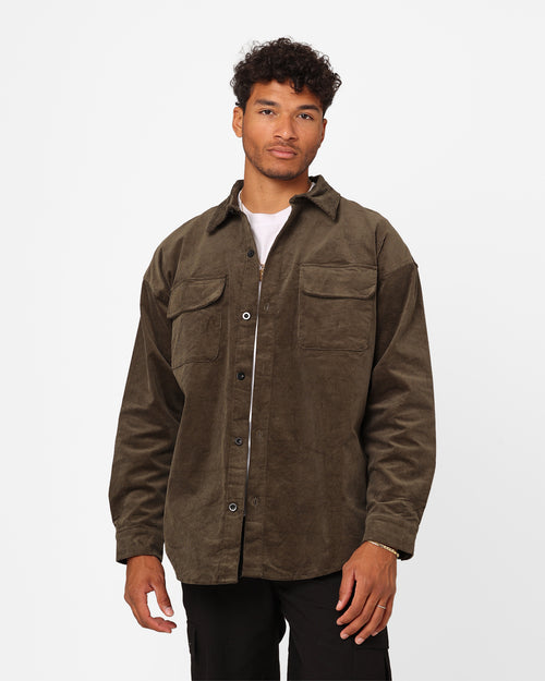 XXIII Emilio Corduroy Button Up Shirt Khaki