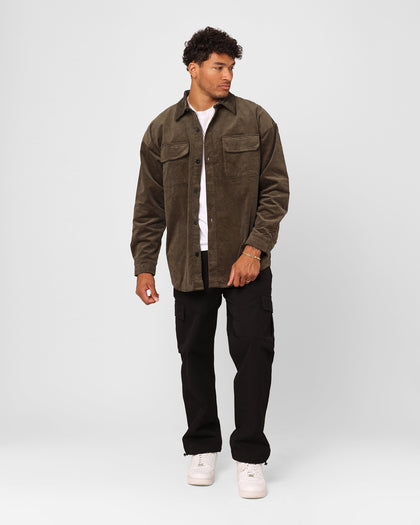 XXIII Emilio Corduroy Button Up Shirt Khaki