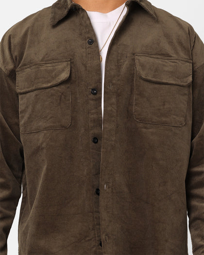 XXIII Emilio Corduroy Button Up Shirt Khaki