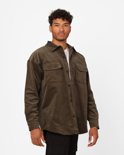 XXIII Emilio Corduroy Button Up Shirt Khaki