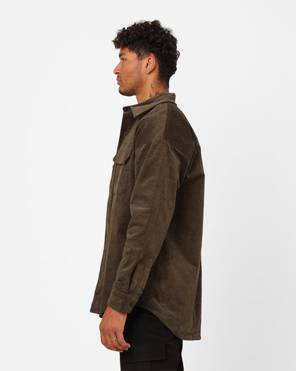XXIII Emilio Corduroy Button Up Shirt Khaki