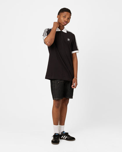 Adidas Adicolour 3-Stripe Polo Shirt Black