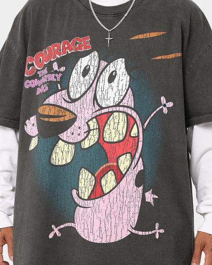 73Studio X Cartoon Network Courage Heavyweight T-Shirt Black Wash