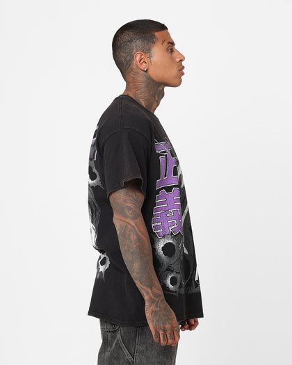 Goat Crew X Afro Samurai Justice Vintage T-Shirt Black Wash