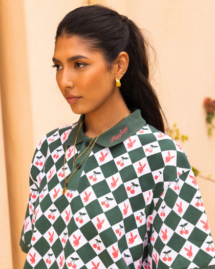 Playboy By Culture Kings Cherry Polo Shirt Green/White