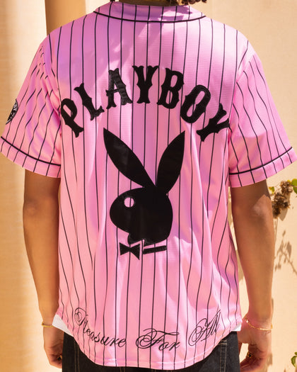 Playboy By Culture Kings Bunny Baseball Shirt Jersey Pink