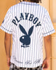 Playboy By Culture Kings Bunny Baseball Shirt Jersey White/Navy