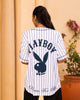 Playboy By Culture Kings Bunny Baseball Shirt Jersey White/Navy