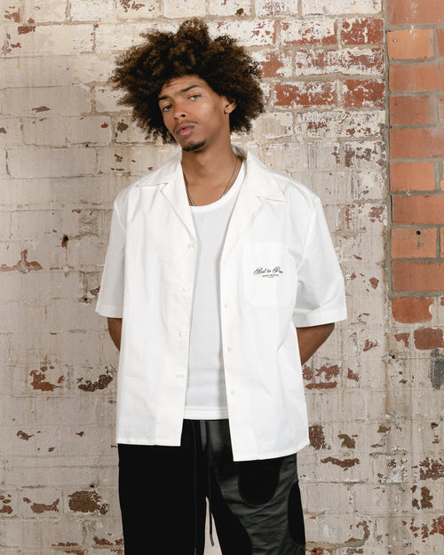 Saint Morta Rest In Piece Short Sleeve Shirt Off White/Maroon