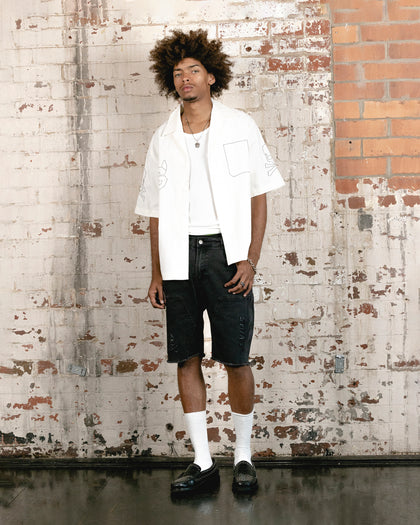 Saint Morta Skull And Bones Short Sleeve Shirt White