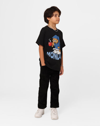 Shortie X Garfield Kids' Garfield Mondays T-Shirt Black Wash