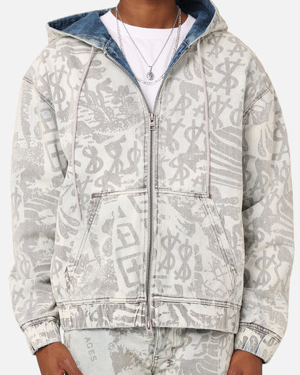 Ksubi Kollage Zip Hoodie Icey Denim