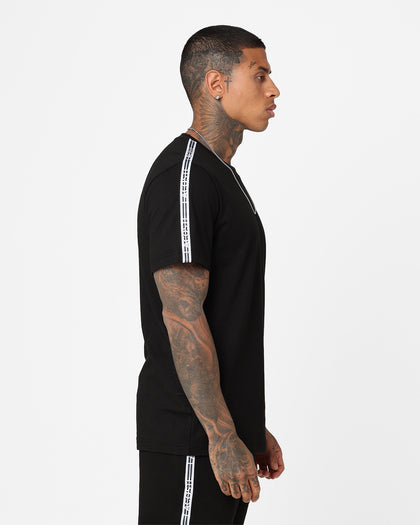Lacoste Logo Tape Jersey T-Shirt Black