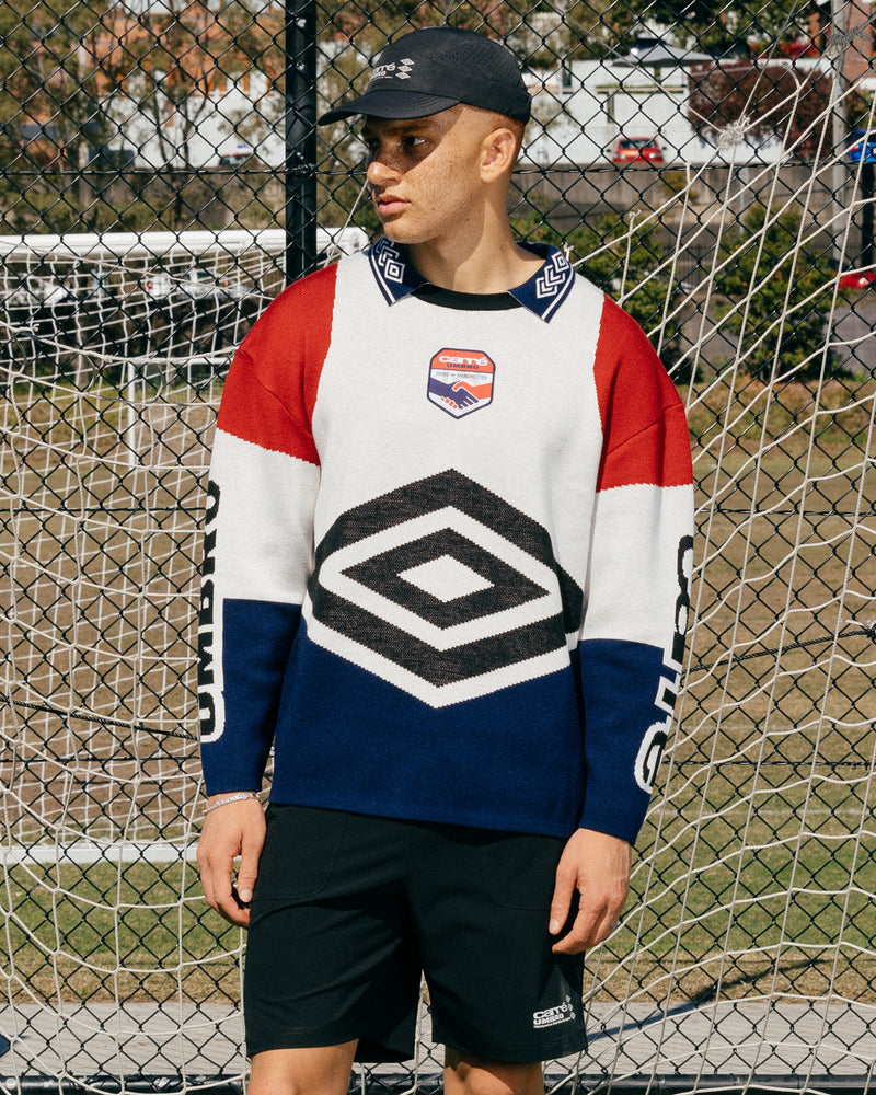 Carré X Umbro Unity Long Sleeve Knitted Jersey Off White/Blue