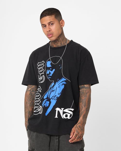 Nas Gods Son Black T-Shirt Washed Black