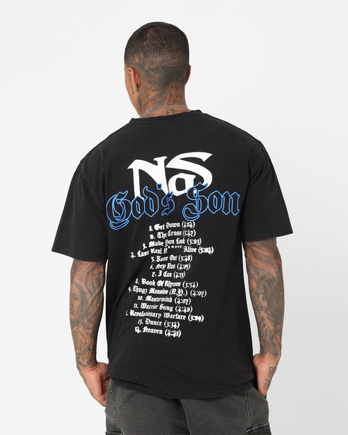 Nas Gods Son Black T-Shirt Washed Black
