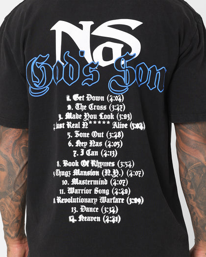 Nas Gods Son Black T-Shirt Washed Black
