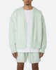 MNML Fuzzy Cardigan Sweater Mint