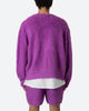 MNML Fuzzy Cardigan Sweater Purple