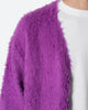 MNML Fuzzy Cardigan Sweater Purple