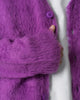 MNML Fuzzy Cardigan Sweater Purple