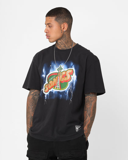 Mitchell & Ness Seattle Supersonics Logo Lightning T-Shirt Black