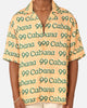 99 Cabana Logo Short Sleeve Button Up Shirt Yellow/Green
