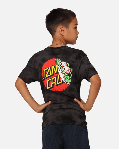 Santa Cruz Kids' Beware Dot Tie Dye T-Shirt Black Tie Dye