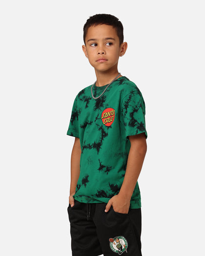 Santa Cruz Kids' Beware Dot Tie Dye T-Shirt Green Tie Dye
