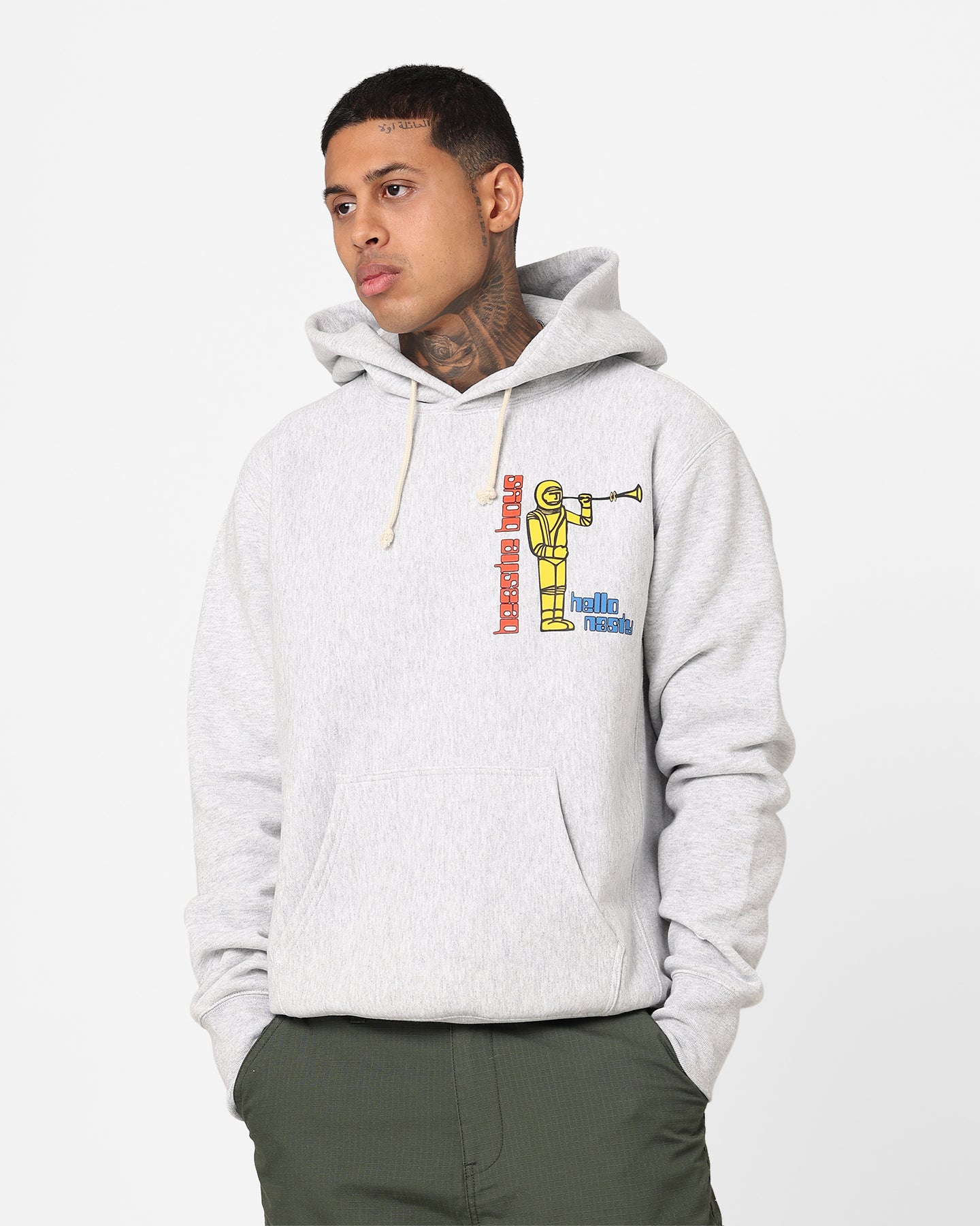 Champion X Beastie Boys Logo Hoodie Oxford Heather | Culture Kings