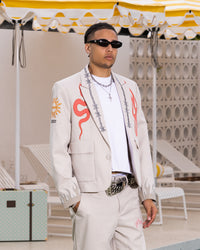 Loiter Western Blazer Jacket Off White