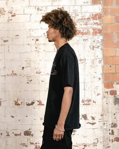 Saint Morta Allstar Embroidered Drop T-Shirt Black/White