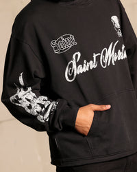 Saint Morta Roadhouse Boxy Hoodie Washed Black