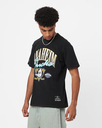 Majestic Athletic Anaheim Ducks Script Arch T-Shirt Faded Black