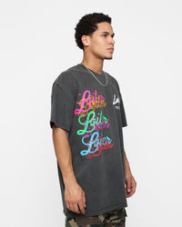 Loiter Stacked Vintage T-Shirt Black Wash
