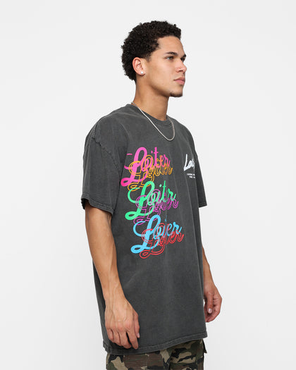 Loiter Stacked Vintage T-Shirt Black Wash