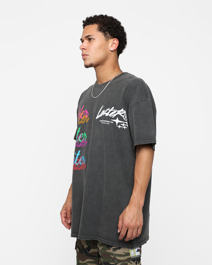 Loiter Stacked Vintage T-Shirt Black Wash