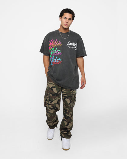 Loiter Stacked Vintage T-Shirt Black Wash