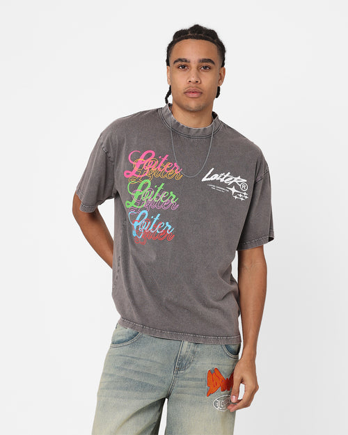 Loiter Stacked T-Shirt Charcoal