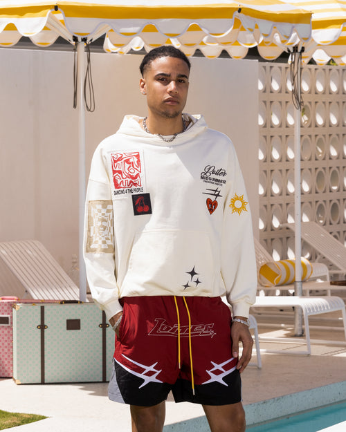 Loiter Patchwork Hoodie Off White