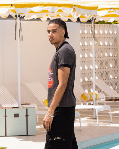 Loiter Gummy Ringer T-Shirt Charcoal