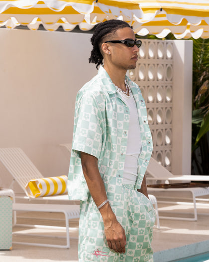 Loiter Midsummer Button Up Shirt Sage Green