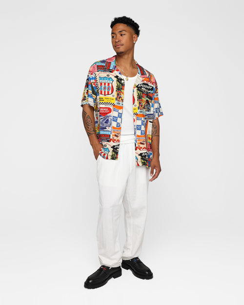 The New Establishment X Nascar CMS Program Resort Button Up Shirt Multi