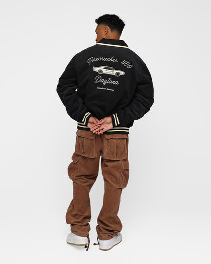 The New Establishment X Nascar Firecracker 60's Cord Racer Jacket Black