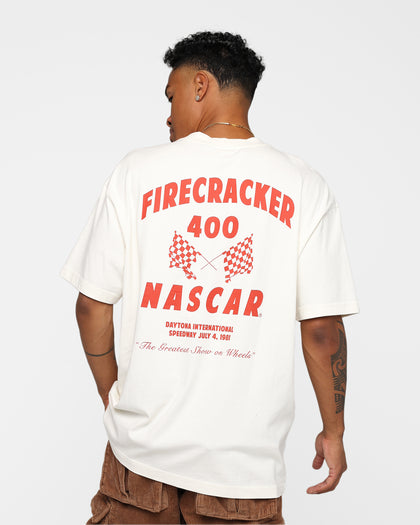 The New Establishment X Nascar Firecracker Program Logo T-Shirt Ecru