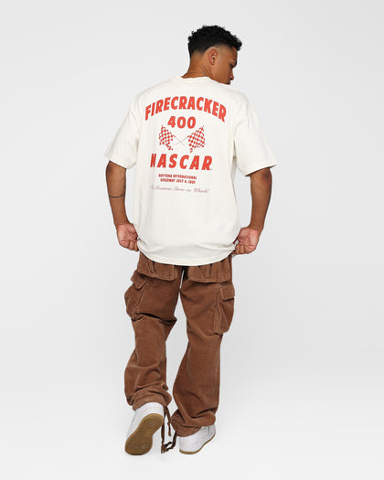 The New Establishment X Nascar Firecracker Program Logo T-Shirt Ecru