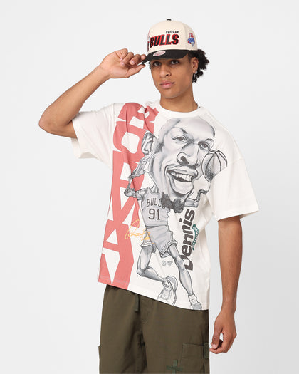 Mitchell & Ness Chicago Bulls Dennis Rodman Blockade T-Shirt Vintage White
