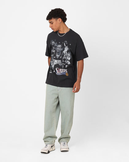 Mitchell & Ness Philadelphia 76ers Allen Iverson Player Photo T-Shirt Faded Black