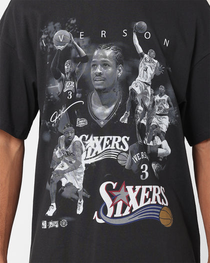 Mitchell & Ness Philadelphia 76ers Allen Iverson Player Photo T-Shirt Faded Black