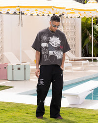 Loiter Palm Spring Box T-Shirt Charcoal